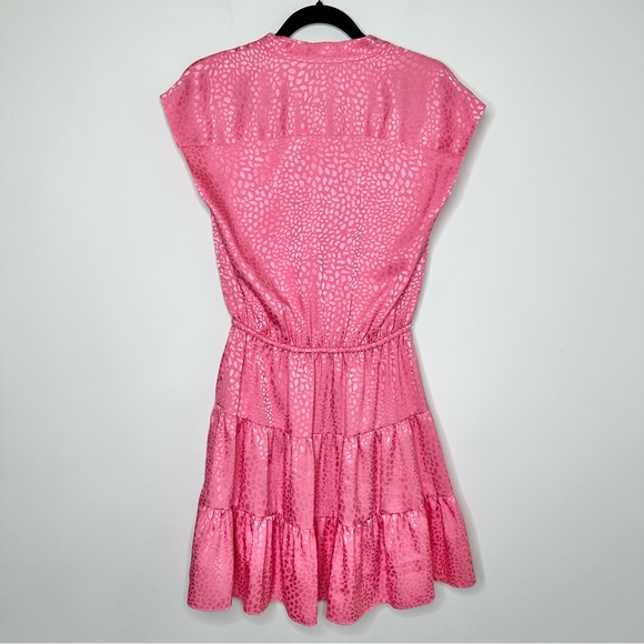 Rebecca Minkoff Ollie Leopard Tiered Dress in Punch Pink - Picture 10 of 11